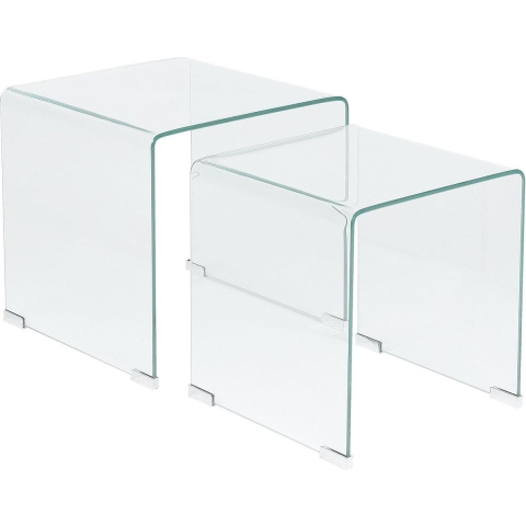 Beliani - KENDALL - Salontafel set - Transparant - Veiligheidsglas