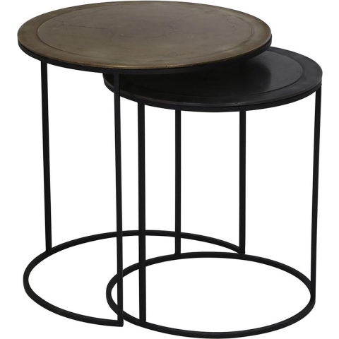 Light & Living Bijzettafel Talca - Antiek Brons|Koper - Ø40+Ø49cm