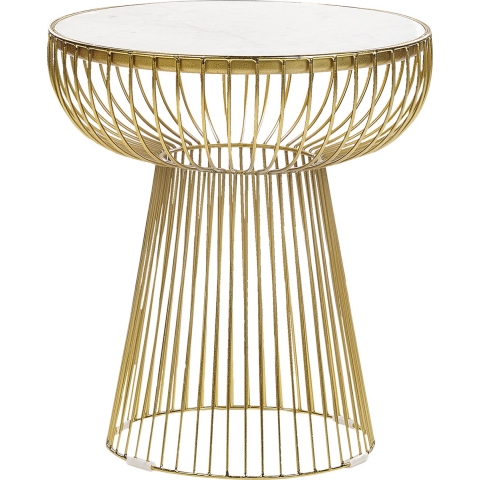 Beliani - CHEYNES - Bijzettafel - Wit - Marmer