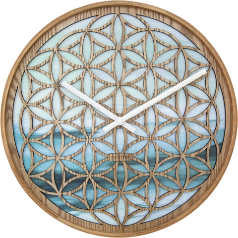 Wandklok 40cm-Stil-Groen-Hout-NeXtime "Concord"