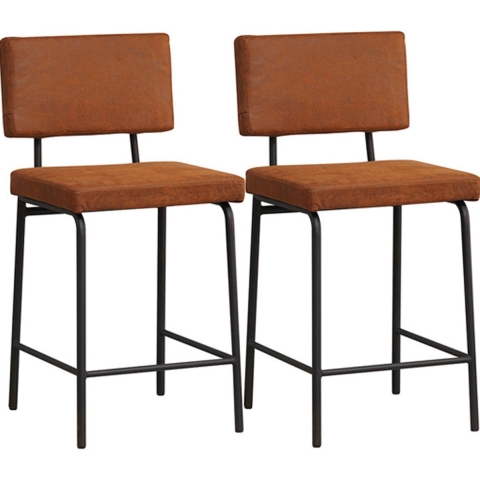 Bronx71 Industriële barkruk Espen cognac eco-leer 64-77 cm -