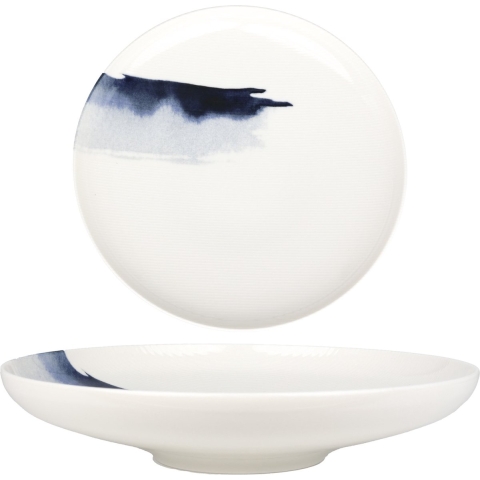 Bonna Diep bord - Blue Wave - Porselein - 25 cm (1300cc) - set van 6