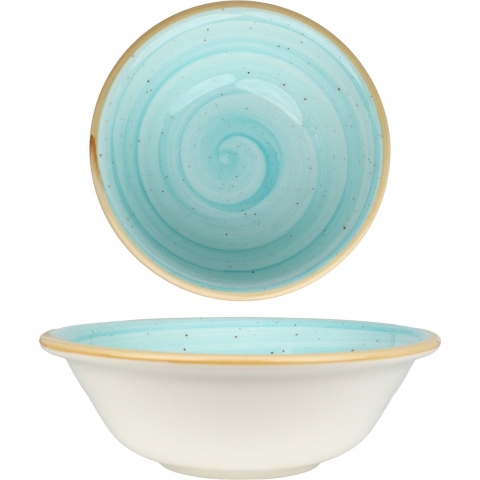 Bonna Kommetje - Aqua - Porselein - 16 cm (400 cc) - set van 6