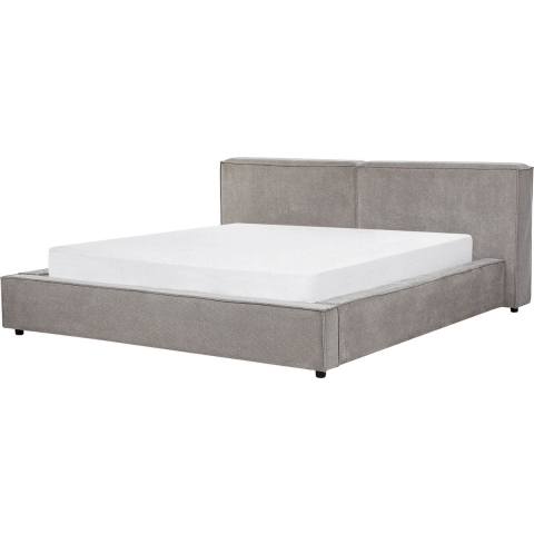 Beliani - LINARDS - Bed - Grijs - 180 x 200 cm - Polyester