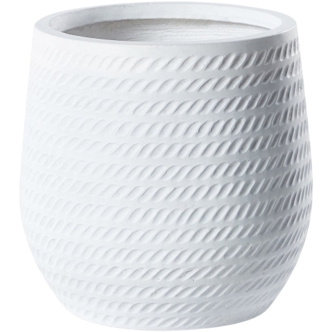 Beliani - LIVADIA - Bloempot - Off-white - 27 cm - Vezelklei