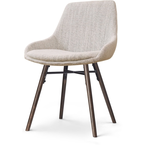 Nolon Nena-Isa Eetkamerstoel Beige Gemêleerd - Stof - Walnoot Poten