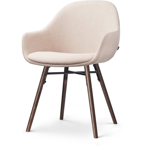 Nolon Nena-Mae Eetkamerstoel Beige - Armleuning - Walnoot