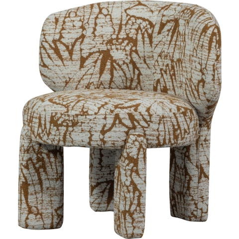 WOOOD Upke Fauteuil Met Dessin - Polyester - Naturel|Bruin - 76x75x69