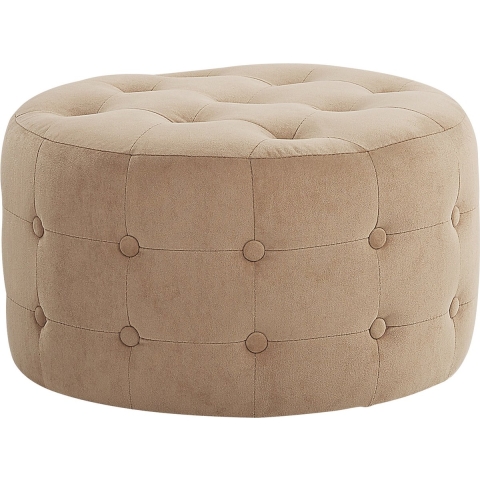 Beliani - TAMPA - Poef - Beige - 55 cm - Fluweel