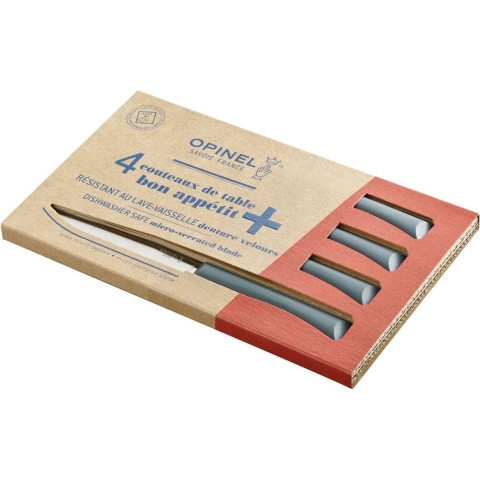 Opinel N°125 Bon Appétit+ Grey Tafelmessenset - 4-delig - Grijs