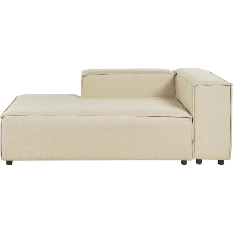 Beliani - APRICA - Chaise longue - Beige - Rechterzijde - Linnen