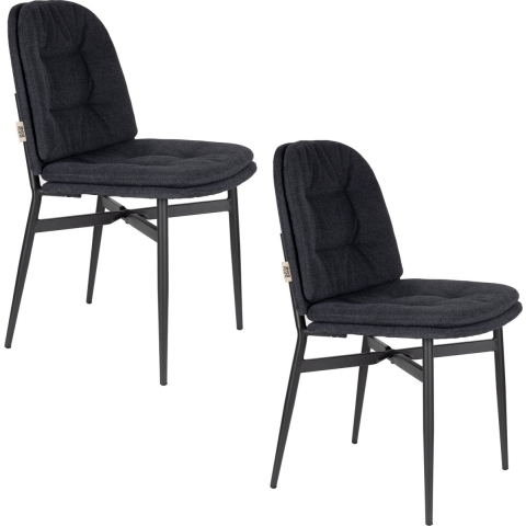 Dutchbone Jade Eetkamerstoelen Blauw - Set van 2