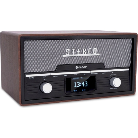 Denver MDA-525DW DARK WOOD Radio DAB+, VHF (FM) Hout-bruin (zijdemat)