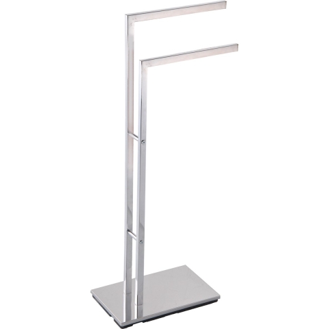 MSV Handdoeken rek badkamer - zilver chroom metaal - 30 x 85 cm