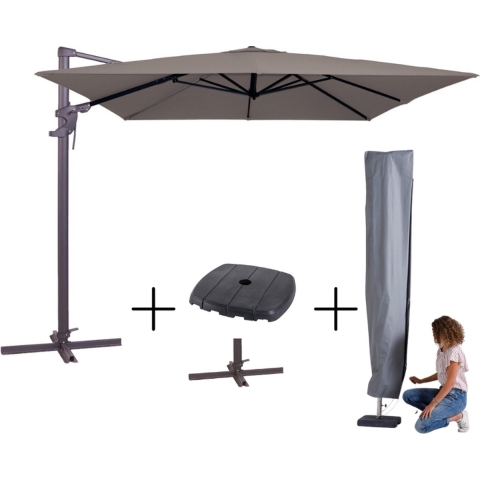 Madison Parasol monaco flex III taupe + voet + hoes