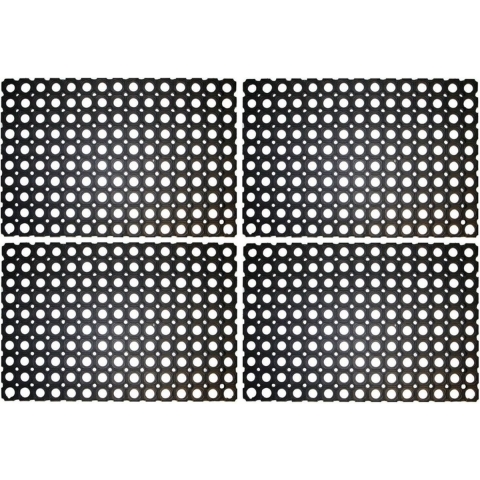 Benson Deurmat - 4x - rubber - 60x40 cm - schoonloopmat - rubberring - ringmat - buitenmat -