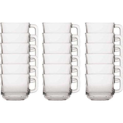 18x Theeglazen/koffieglazen transparant 220 ml Lys -