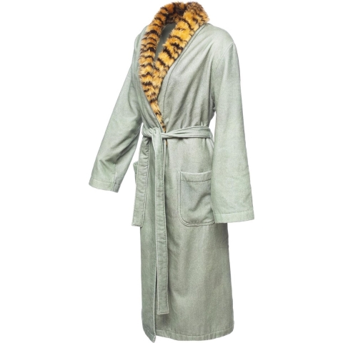 Jet Original Badjas Velours Tiger - groen