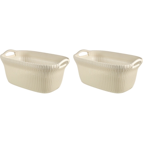 Curver Knit Wasmand - 40 l - set van 2 - Oasis white