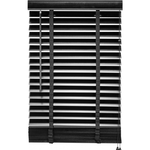 Jaloezie Hout Zwart - Hout - 60x180x5cm (BxHxD)