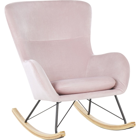 Beliani - ELLAN - Schommelstoel - Roze - Fluweel