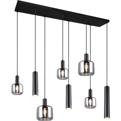 Trio Mataro Hanglamp 8-lichts - Zwart Mat