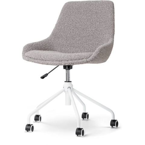 Nolon Nout-Isa Bureaustoel Bouclé Taupe - Stof - Wit Onderstel