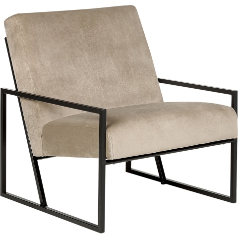 Beliani - DELARY - Fauteuil - Taupe - Fluweel