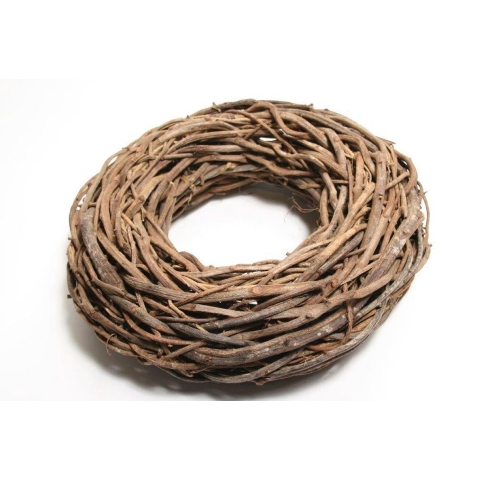 DBT Kerstkrans Druiventakken Hout Bruin-Natural D 48 cm