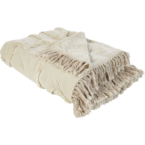 Beliani - CHACK - Deken - Beige - 220 x 240 cm - Katoen