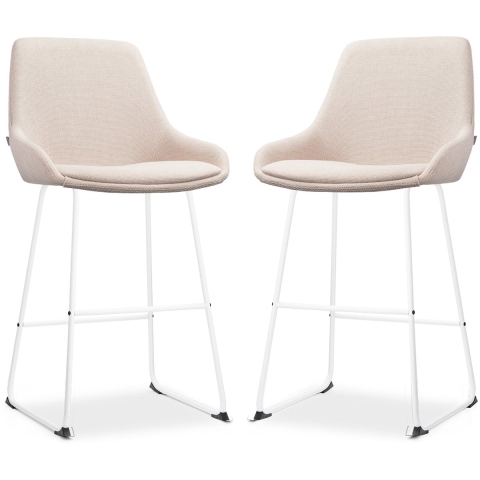 Nolon Nino-Isa Barkrukken Set van 2 - Beige - Wit - 65 cm
