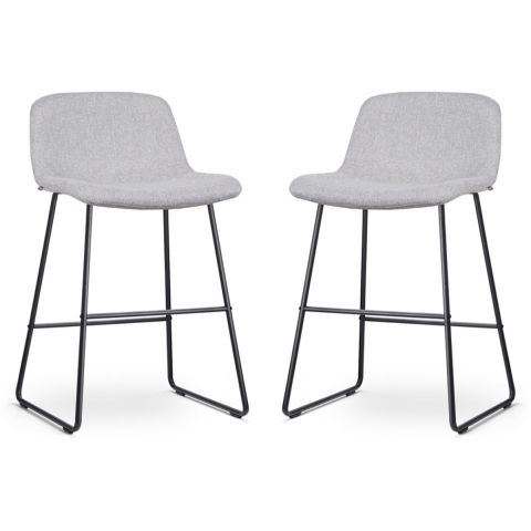 Nolon Nino-Mats Barkrukken Set van 2 - Lichtgrijs - Zwart - 65 cm