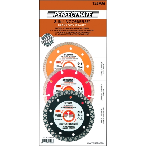 Perfectmate SP07P Diamantschijven | 3 stuks | Universeel | 125mm - SP07P