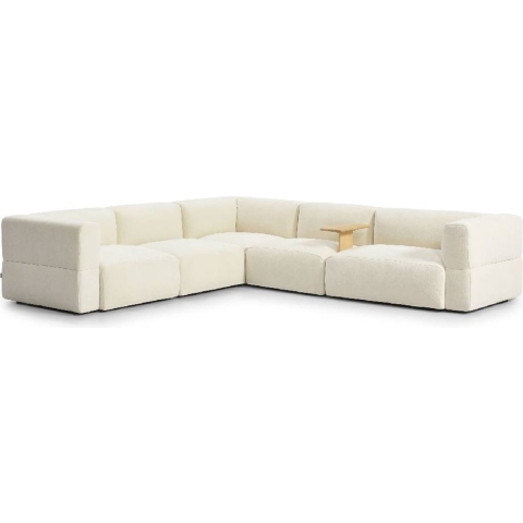 Bronx71 Scandinavische hoekbank Karla chenille off white 6-zits