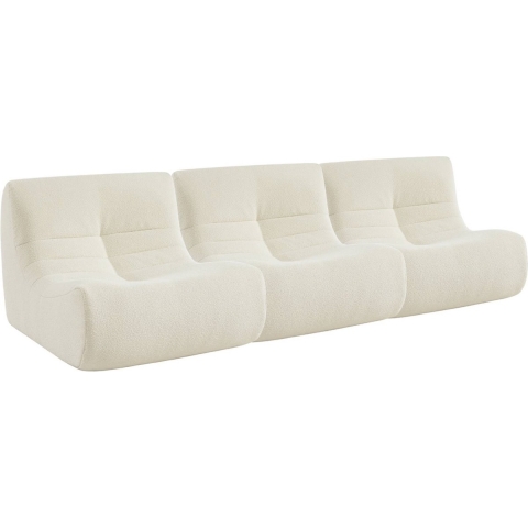sweeek - 1-zits bouclé fauteuil met structuur, verstelbaar (set van 3)