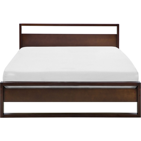 Beliani-GIULIA-Tweepersoonsbed-Donker-160 x 200 cm-Dennenhout