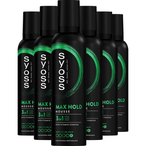 6x Syoss Max Hold Haarmousse 250 ml