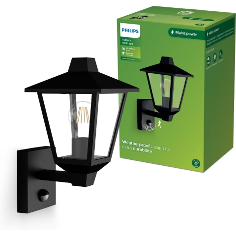 Philips Lighting Kinno 929004141401 Buitenlamp (wand) E27 Zwart