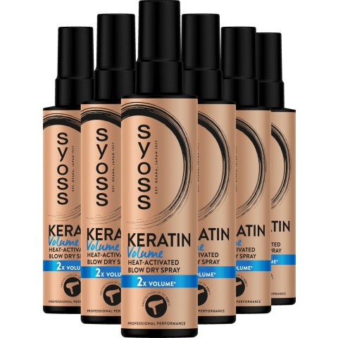 6x Syoss Keratin&Volume Heatprotection Spray 200 ml