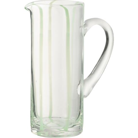 J-Line Karaf Strepen Glas Transparant|Groen