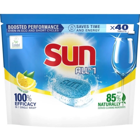 7x Sun Vaatwastabletten All-in-1 Lemon 40 stuks