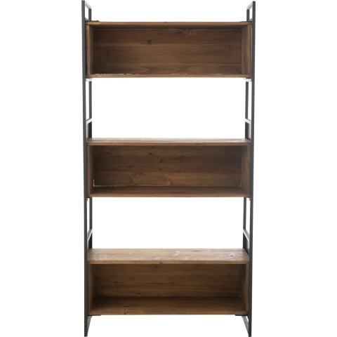 J-Line rek - hout|metaal - zwart|naturel - small