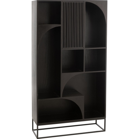 J-Line rek Mode - mango hout|mdf - zwart