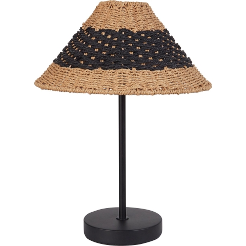 Beliani - MOMBA - Tafellamp - Beige|Zwart - Papier