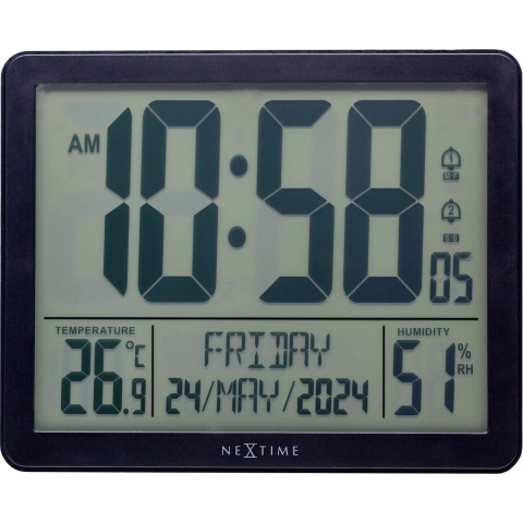 Digitale Tafel-|Wandklok 17,3x14x2,7 cm - RCC - Weerstation -