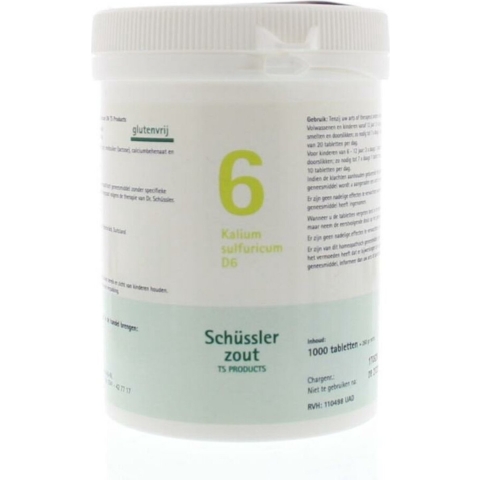 Pfluger Schussler Zout nr 6 Kalium Sulfuric D6 1000 tabletten
