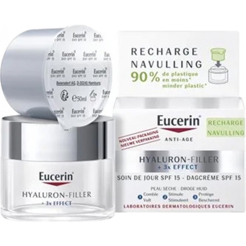 Eucerin Hyaluron-Filler + 3x Effect Dagcrème Droge Huid SPF 15 Navulling 50 ml