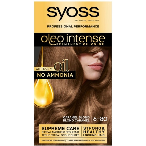 3x Syoss Oleo Intense Haarverf 6-80 Caramel Blond