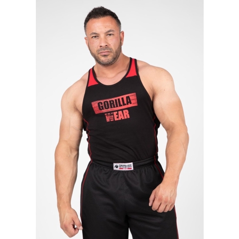 Gorilla Wear Wallace Tank Top - Zwart/Rood - 3XL