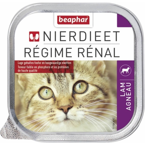 16x Beaphar Nierdieet Kattenvoer Nat Lam 100 gr